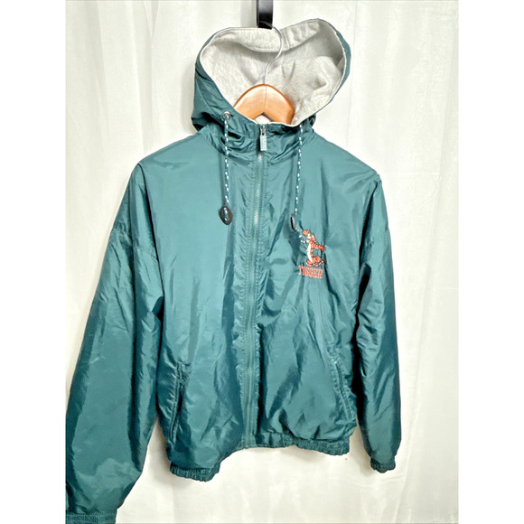 Vintage Tigger Green Jacket Size Medium Hooded Lined Embroidered Y2K Winnie Pooh - Picture 11 of 15